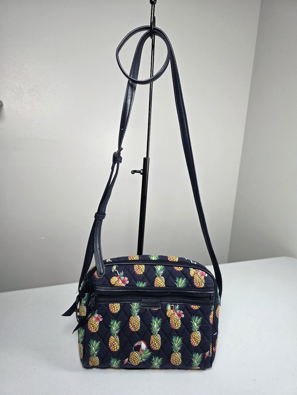 Vera Bradley Navy Pineapple Quilted Crossbody Bag
